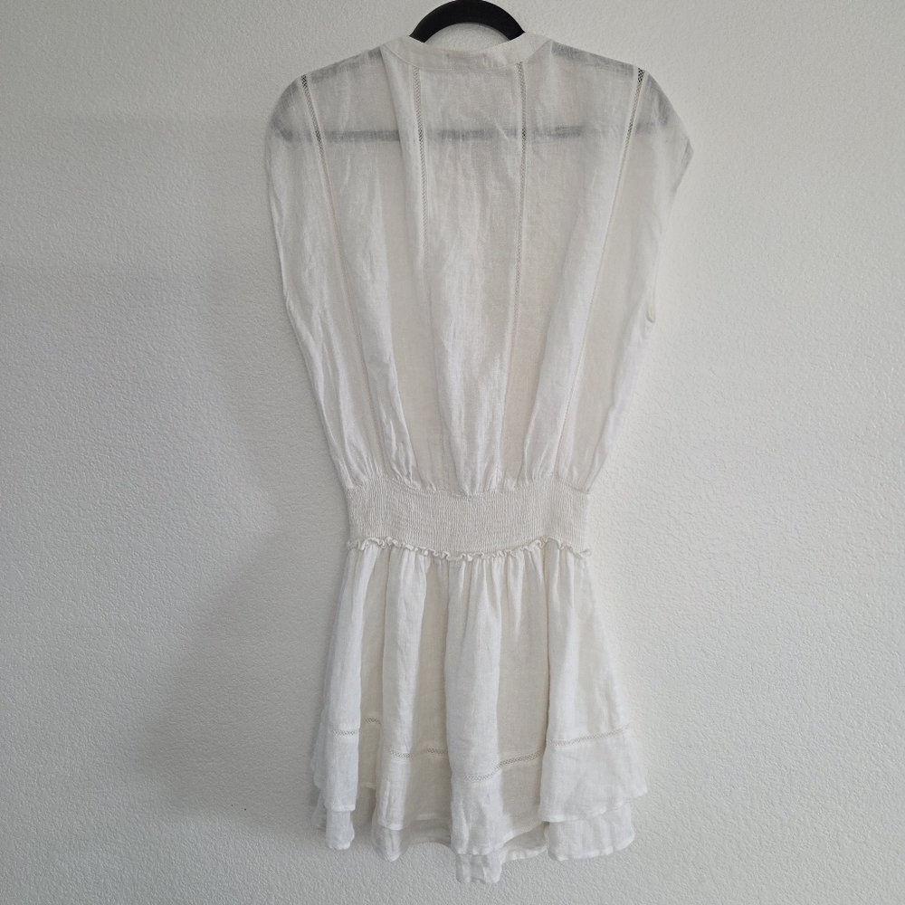 Rails Angelina White Lace Detail Dress Linen Rayon Womens Size Medium - Picture 8 of 12